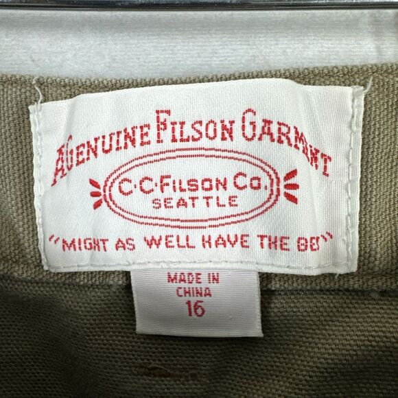 Vintage Genuine Filson Field Work Canvas Pants Women's 16 Olive Cotton Outdoors - Picture 7 of 13